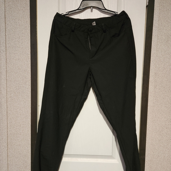 Quiksilver Slim Fit Pants 32  Expandable Waist Black Stretch Tech Woven - Picture 1 of 8